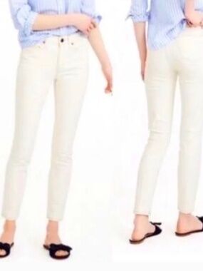 J CREW Ecru Toothpick Jeans, Size 27